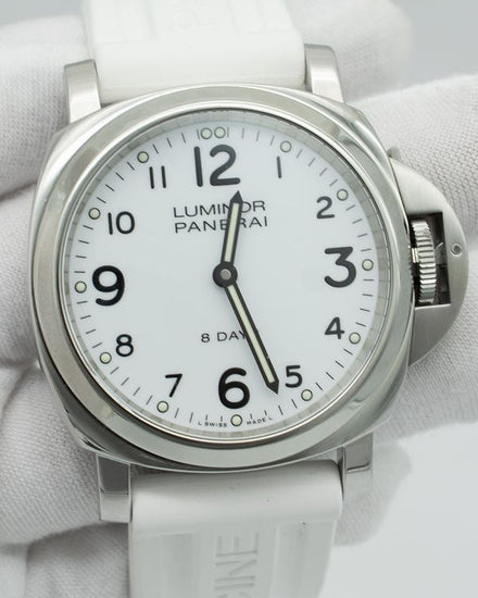 2017 Panerai Luminor Base 8 Days 44MM White Dial Rubber Strap (PAM00561)