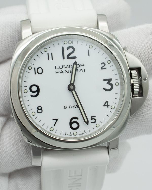 2017 Panerai Luminor Base 8 Days 44MM White Dial Rubber Strap (PAM00561)