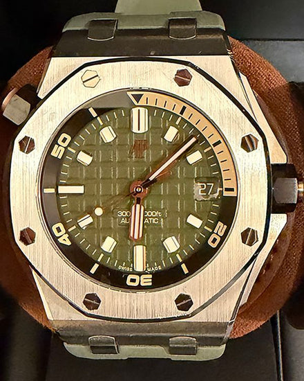 2024 Audemars Piguet Royal Oak Offshore Diver 42MM Green Dial Rubber Strap (15720ST.OO.A052CA.01)