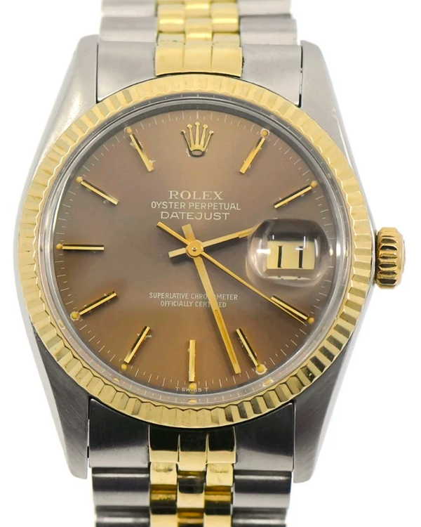 1981 Rolex Datejust 36MM Brown Dial Two-Tone Jubilee Bracelet (16013)