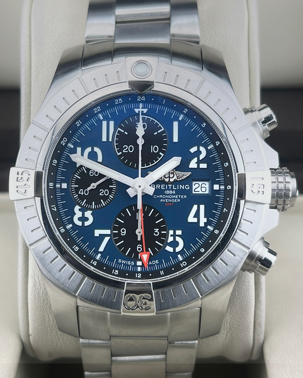 2022 Breitling Avenger Chronograph GMT 45MM Blue Dial Steel Bracelet (A24315)
