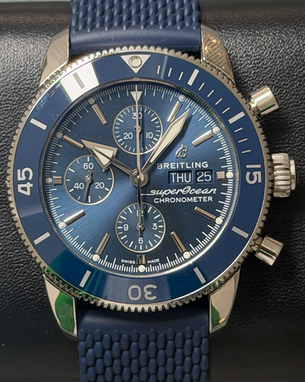 2025 Breitling Superocean Heritage II 44MM Blue Dial Rubber Strap (A13313161C1S1)