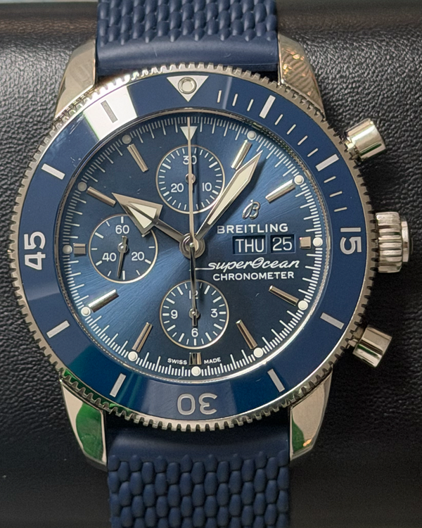 2025 Breitling Superocean Heritage II 44MM Blue Dial Rubber Strap (A13313161C1S1)