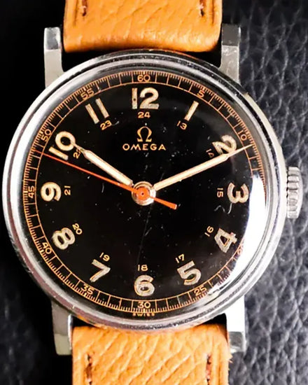 Omega Seamaster 32.5MM Black Dial Aftermarket Leather Strap (2242)
