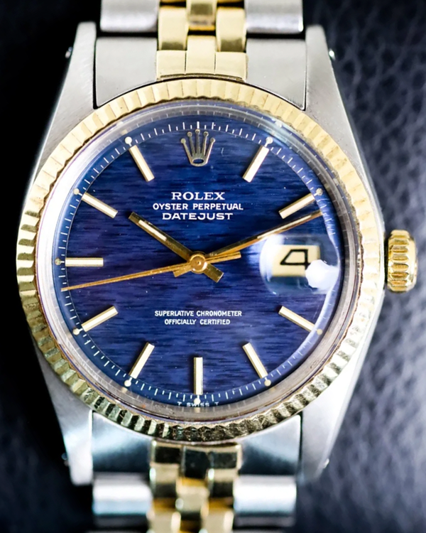 1974 (3.59 Mill. Serial) Rolex Datejust 36MM Blue "Shantung" Dial Two-Tone Jubilee Bracelet (1601)