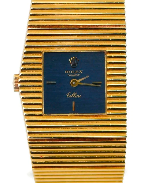 Rolex Cellini "Queen Midas" 24MM Blue Dial Yellow Gold Bracelet (4343)