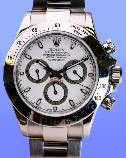 No Reserve - Rolex Cosmograph Daytona 40MM White Dial Oyster Bracelet (116520)