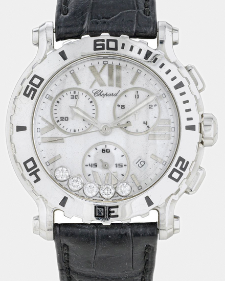 Chopard Happy Sport Chronograph 42MM Quartz White Dial Leather Strap (288499)
