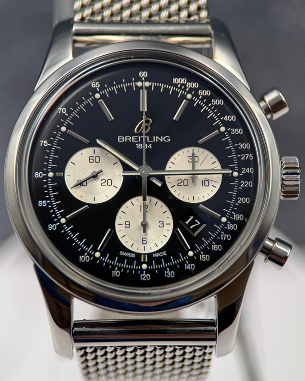 Breitling Transocean Chronograph L.E. 43MM Black Dial Steel Bracelet (AB015112/BA59)