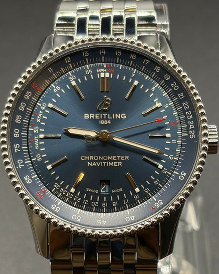 No Reserve - Breitling Navitimer 41MM Blue Dial Steel Bracelet (A17326)