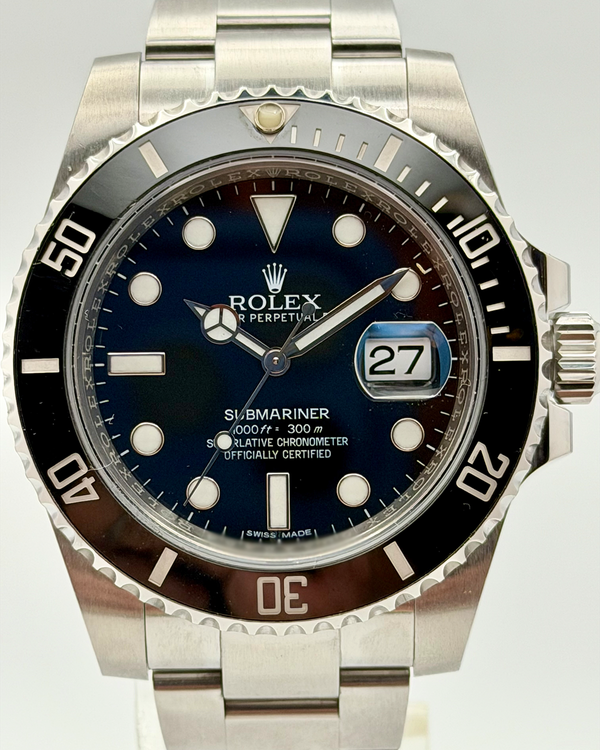 No Reserve - 2016 Rolex Submariner Date 40MM Black Dial Oyster Bracelet (116610LN)