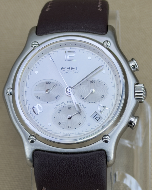 1998 Ebel Le Modulor Chronograph 40MM Silver Dial Leather Strap (9137240)