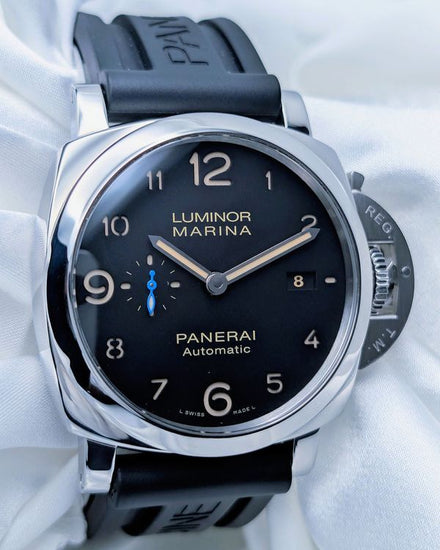 2017 Panerai Luminor Marina 1950 3 Days 44MM Black Dial Rubber Strap (PAM01359)