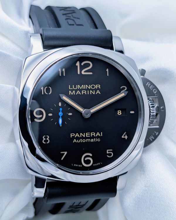 2017 Panerai Luminor Marina 1950 3 Days 44MM Black Dial Rubber Strap (PAM01359)