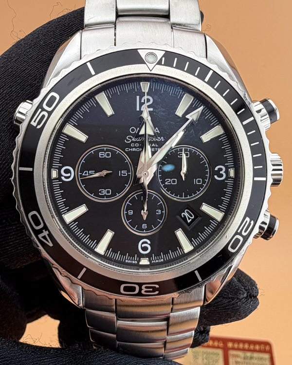 2010 Omega Seamaster Planet Ocean Chronograph 45.5MM Black Dial Steel Bracelet (2210.50.00)