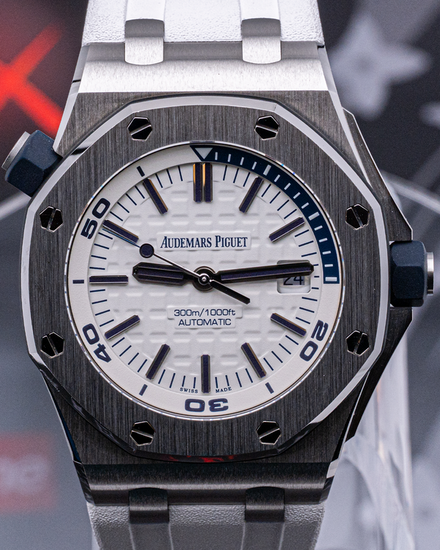Audemars Piguet Royal Oak Offshore Diver 42MM White Dial Rubber Strap (15710ST.OO.A010CA.01)