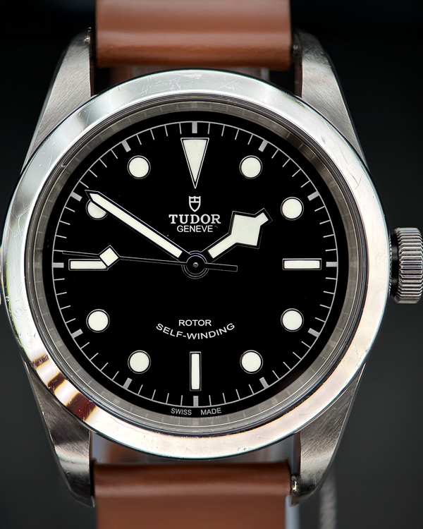 Tudor Black Bay "Smiley" 41MM Black Dial Leather Strap (79540)