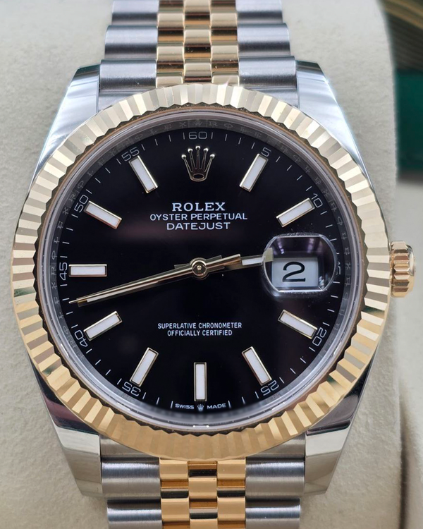 2025 Rolex Datejust 41MM Black Dial Two-Tone Jubilee Bracelet (126333)