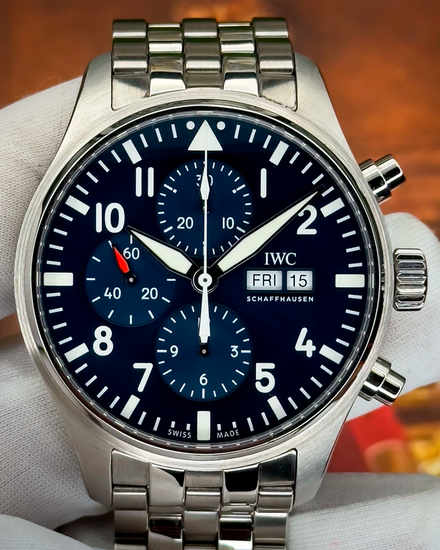 2020 IWC Schaffhausen Pilot Chronograph "Le Petit Prince" 43MM Blue Dial Steel Bracelet (IW377717)