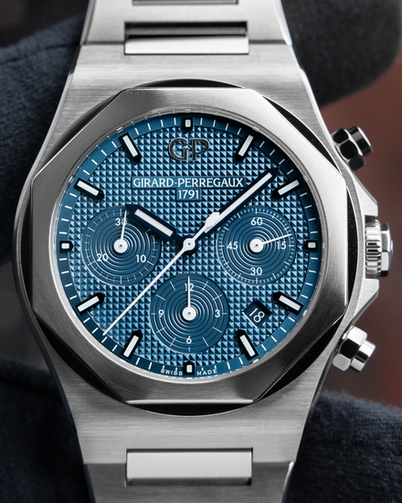 Girard Perregaux Laureato Chronograph 42MM Blue Dial Steel Bracelet (81020-11-431-11A)
