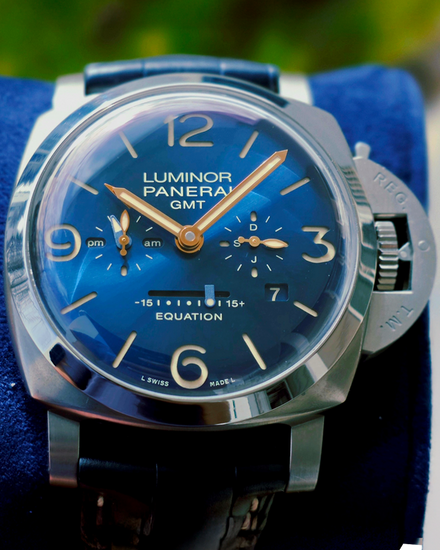 2017 Panerai Luminor Equation of Time 1950 GMT L.E. 47MM Blue Dial Leather Strap (PAM00670)