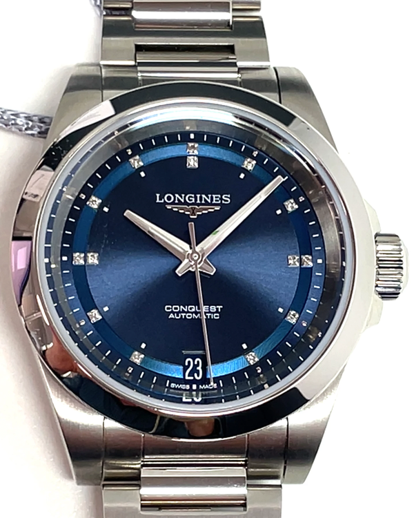 2026 Longines Conquest 34MM Blue Dial Steel Bracelet (L3.430.4.97.6)