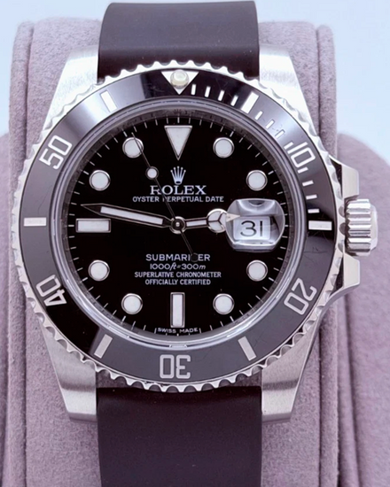 Rolex Submariner Date 40MM Black Dial Aftermarket Rubber Strap (116610LN)