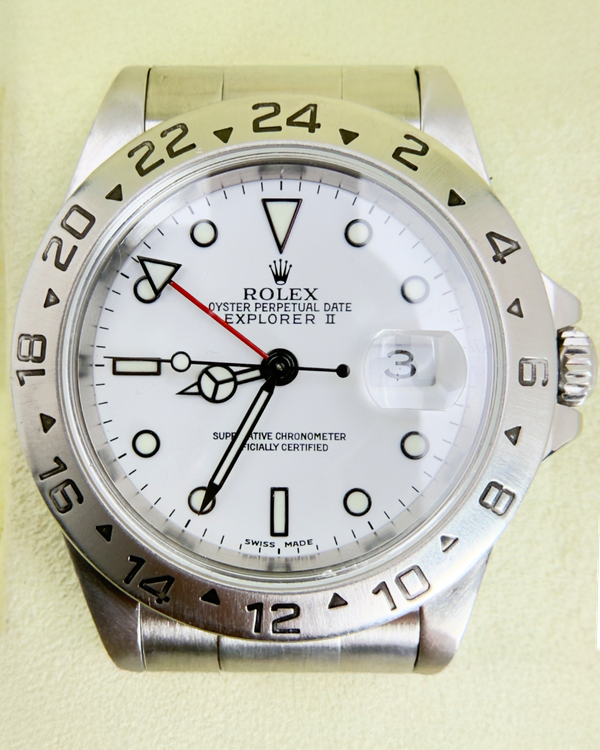 No Reserve - 2002 Rolex Explorer II "Polar" 40MM White Dial Oyster Bracelet (16570)