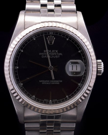 Rolex Datejust 36MM Black Dial Jubilee Bracelet (16234)