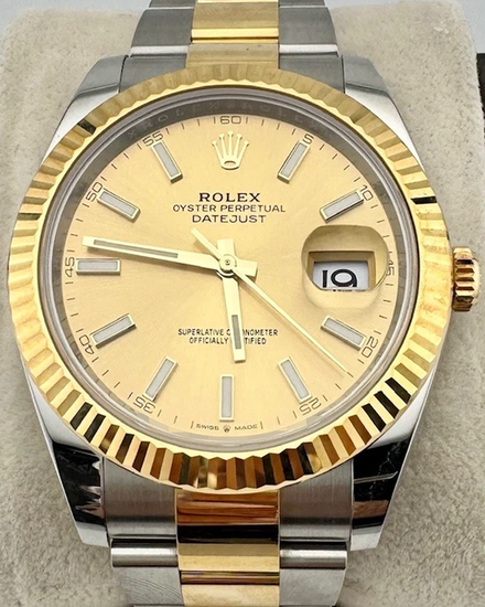2022 Rolex Datejust 41MM Champagne Dial Two-Tone Oyster Bracelet (126333)