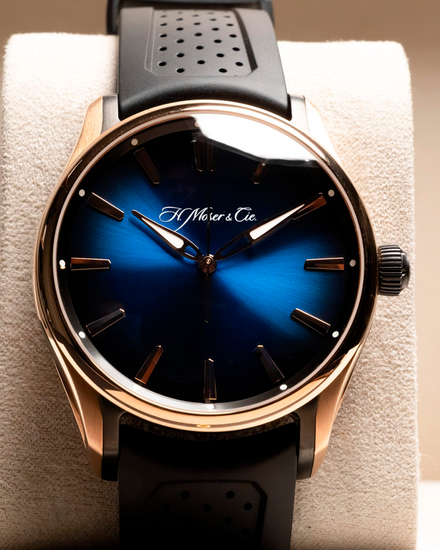 2025 H. Moser & Cie Pioneer 42.8MM Blue Dial Rubber Strap (3200-0903)