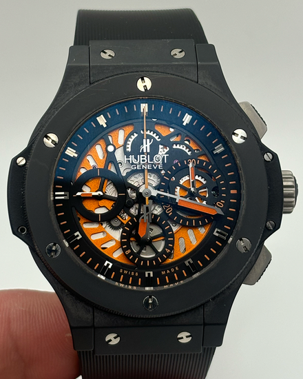 No Reserve - Hublot Big Bang Aero Bang "Orange" L.E. 44MM Skeleton Dial Rubber Strap (310.CI.1190.RX.AB010)