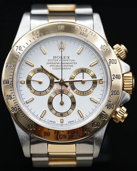 Rolex Cosmograph Daytona "Zenith" 40MM White Dial Two-Tone Oyster Bracelet (16523)