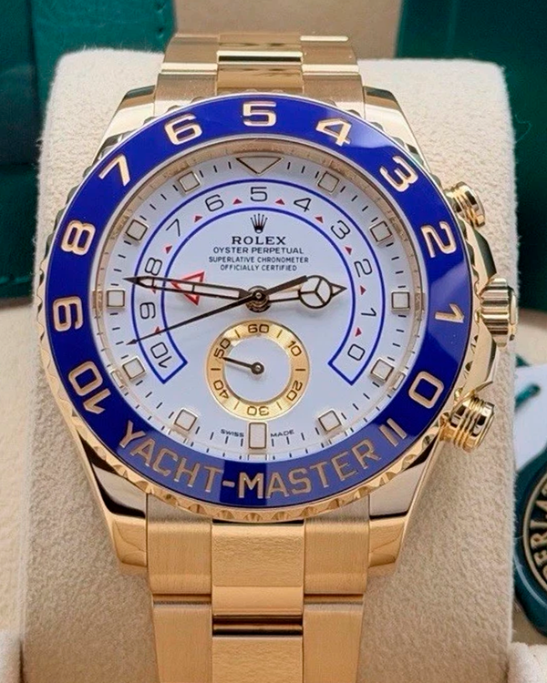 2022 Rolex Yacht-Master 44MM White Dial Yellow Gold Oyster Bracelet (116688)