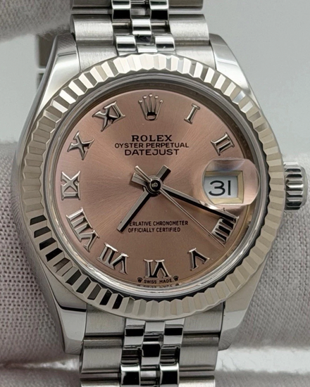2021 Rolex Lady-Datejust 28MM Pink "Sundust" Dial Jubilee Bracelet (279174)