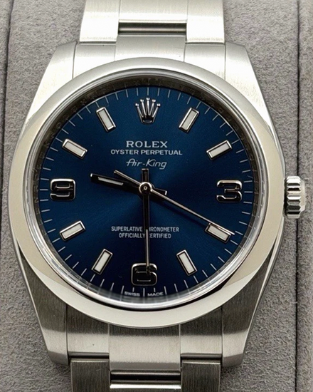 2012 Rolex Air-King 34MM Blue Dial Oyster Bracelet (114200)