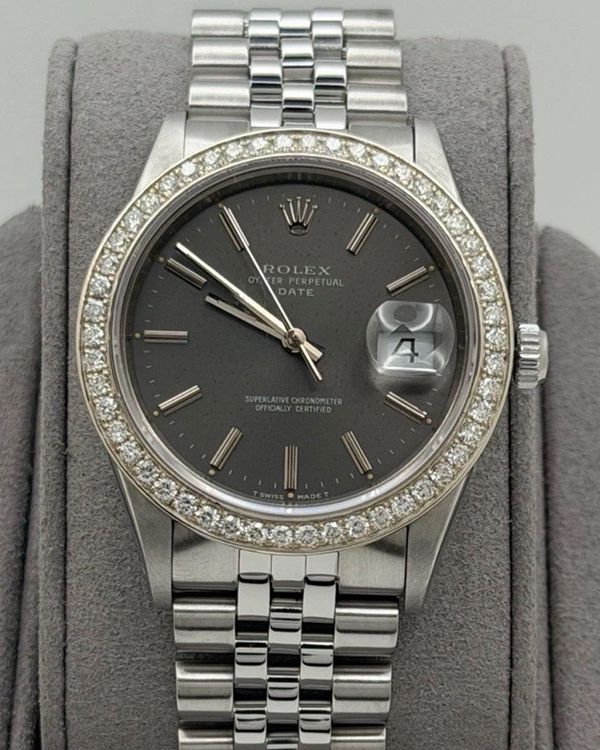 1991 Rolex Oyster Perpetual 34MM Grey Dial Jubilee Bracelet (15210)