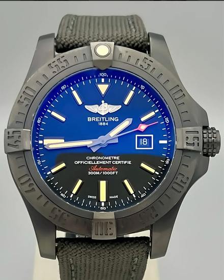 Breitling Avenger Blackbird 48MM Black Dial Textile Strap (V17310)