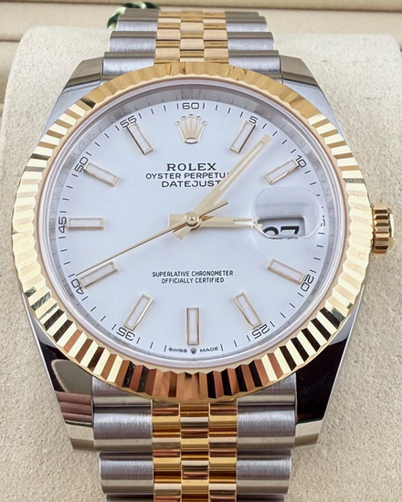 2026 Rolex Datejust 41MM White Dial Two-Tone Jubilee Bracelet (126333)