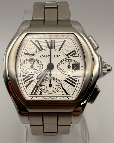 Cartier Roadster XL 44MM Silver Dial Steel Bracelet (W6206019)