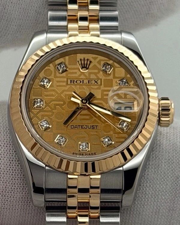 2005 (D Serial) Rolex Lady-Datejust 26MM Champagne "Jubilee" Dial Two-Tone Jubilee Bracelet (179173)
