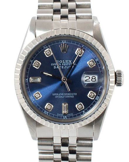 Rolex Datejust 36MM Aftermarket Blue Dial Aftermarket Jubilee Bracelet (16030)