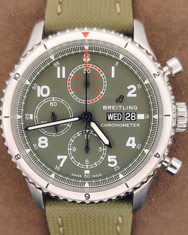 Breitling Aviator 8 "Curtis Warhawk" 43MM Green Dial Textile Strap (A13316)