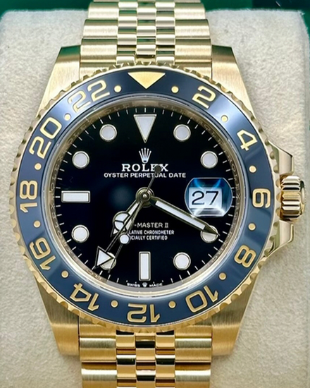 2024 Rolex GMT-Master II "Bumblebee" 40MM Black Dial Yellow Gold Jubilee Bracelet (126718GRNR)