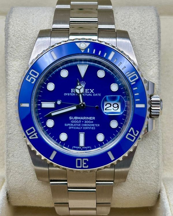 2019 Rolex Submariner Date "Smurf" 40MM Blue Dial White Gold Oyster Bracelet (116619LB)