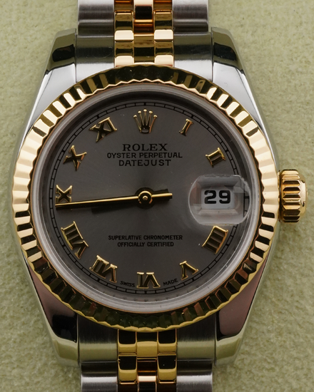 2008 Rolex Lady-Datejust 26MM Grey Dial Two-Tone Jubilee Bracelet (179173)