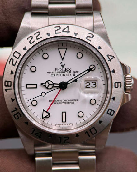 1995 (W Serial) Rolex Explorer II "Polar" 40MM White Dial Oyster Bracelet (16570)