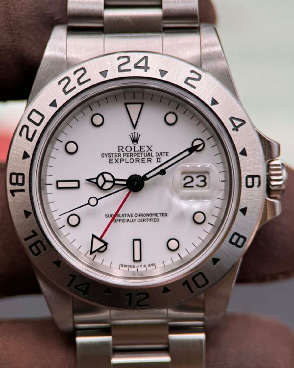 1995 (W Serial) Rolex Explorer II "Polar" 40MM White Dial Oyster Bracelet (16570)
