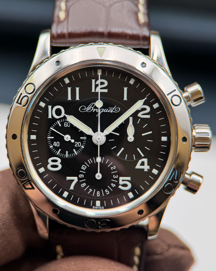 2015 Breguet Type XX "Aeronavale" 39MM Black Dial Leather Strap (3800)