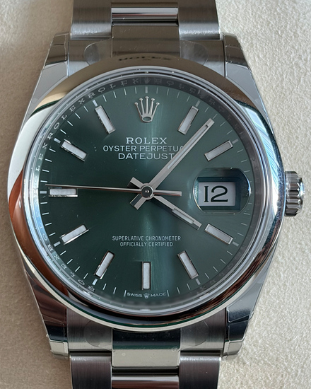 2026 Rolex Datejust 36MM Green Dial Oyster Bracelet (126200)